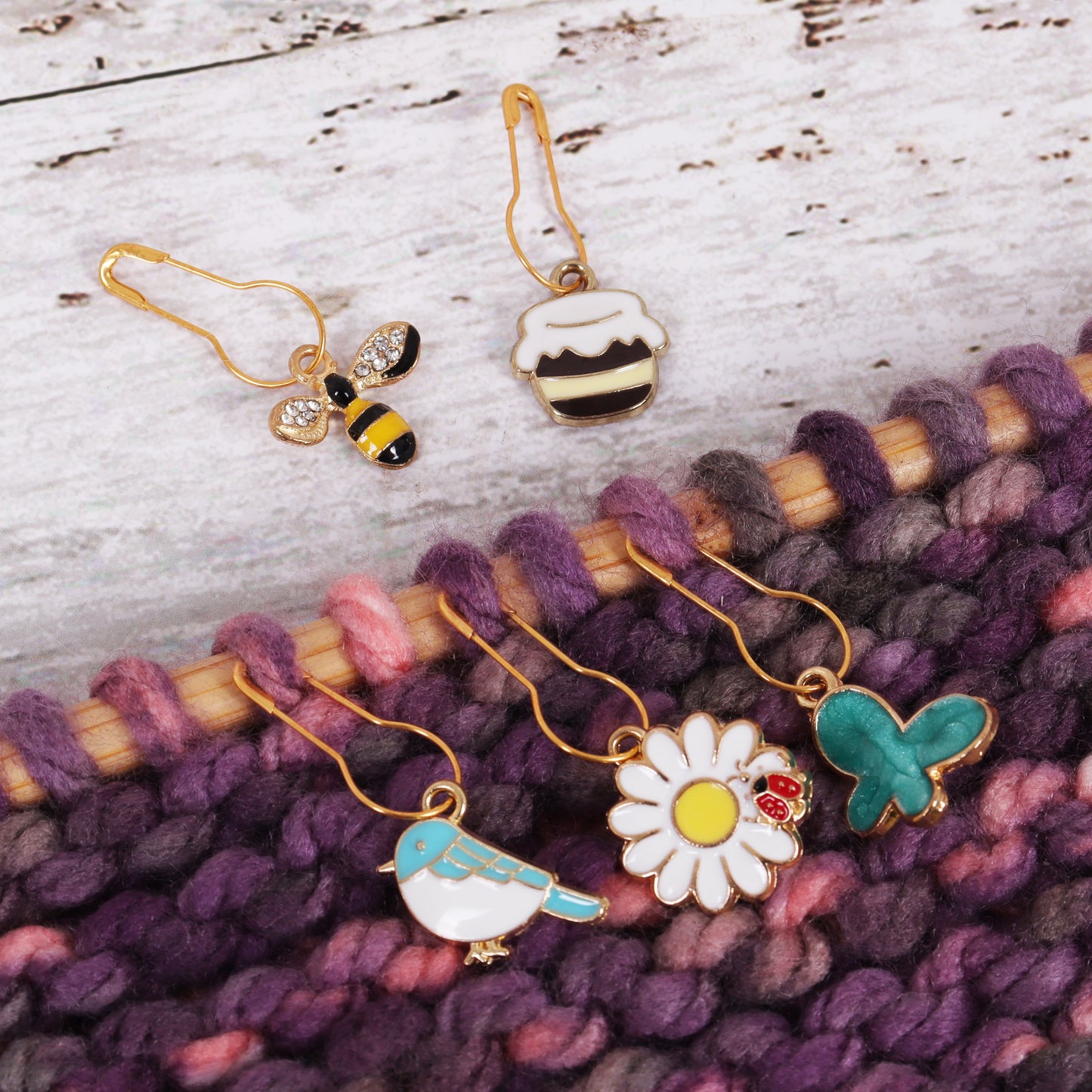 5 Metal Charm Stitch Markers (5 designs available)