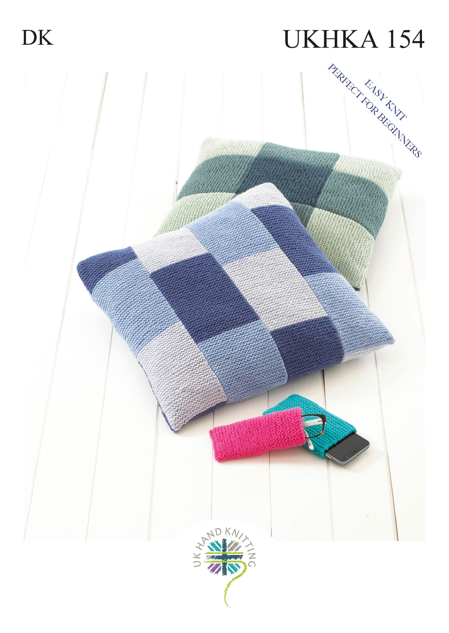 DK Knitting Pattern - Cushion, Phone and Glasses Covers