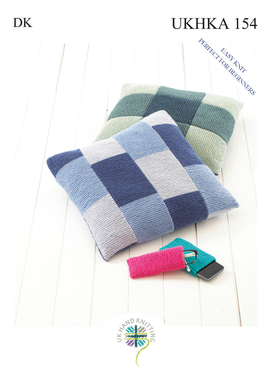 DK Knitting Pattern - Cushion, Phone and Glasses Covers