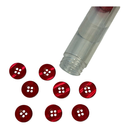 15mm Opalescent Round Dipped 4 Hole Button (Various Colours)