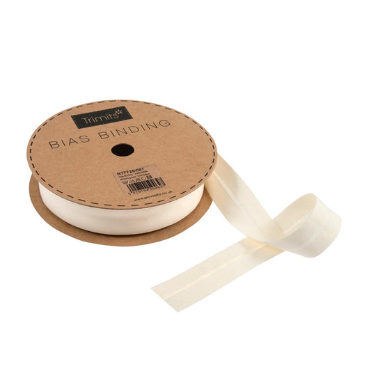 25mm Polycotton Bias Binding - Cream (Price per 25cm)