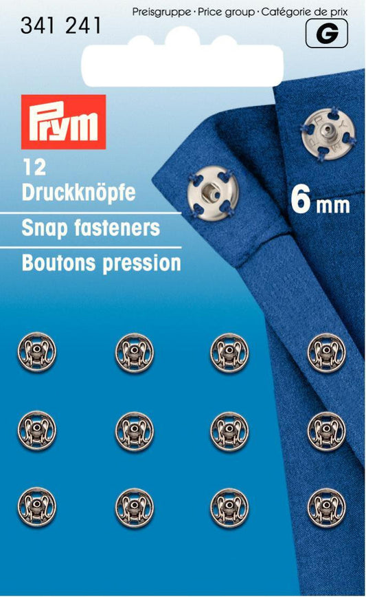 Prym Sew-On Snap Fasteners Various Sizes/ Colours