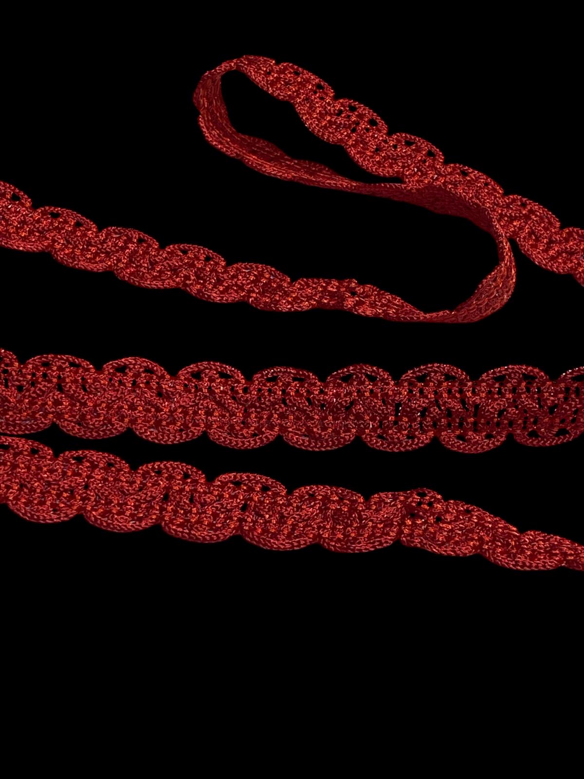 16mm Y Furnishing Braid - Red (Price per 25cm)