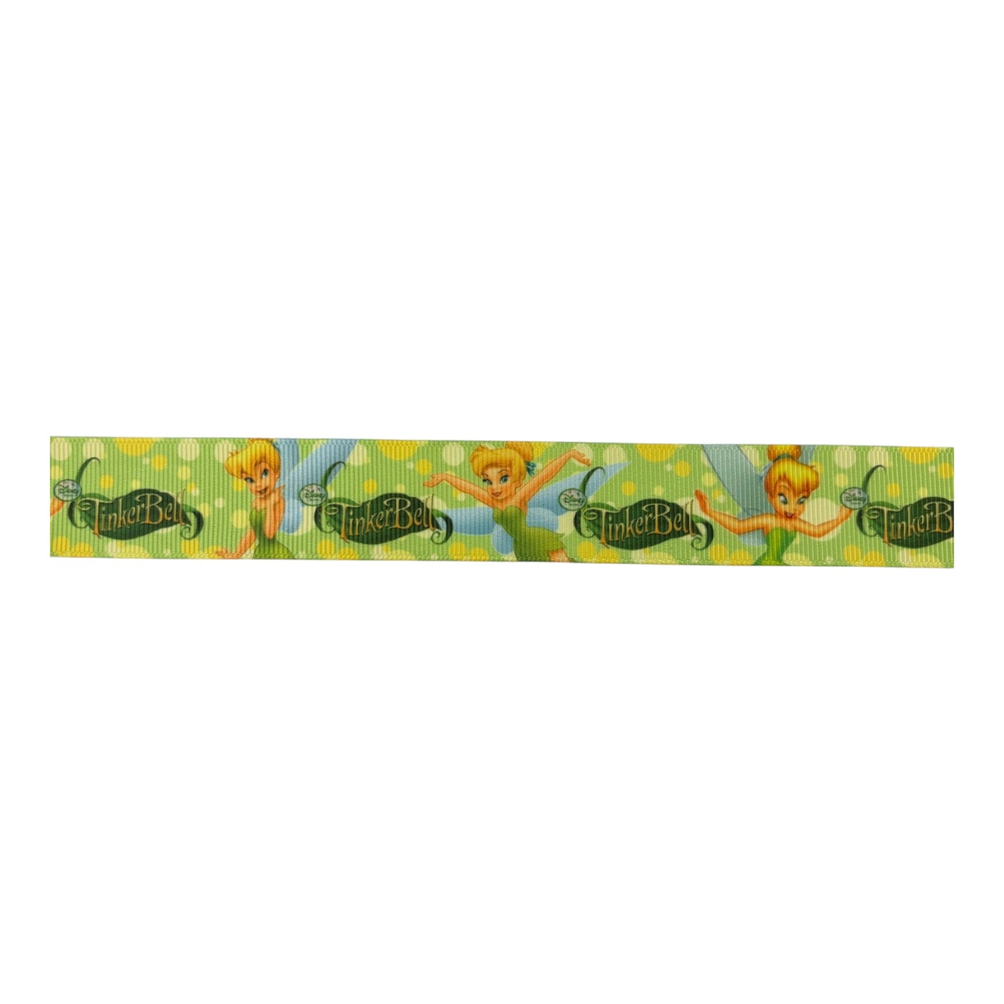 25mm Green Tinkerbell Grosgrain Ribbon (Price per 25cm)