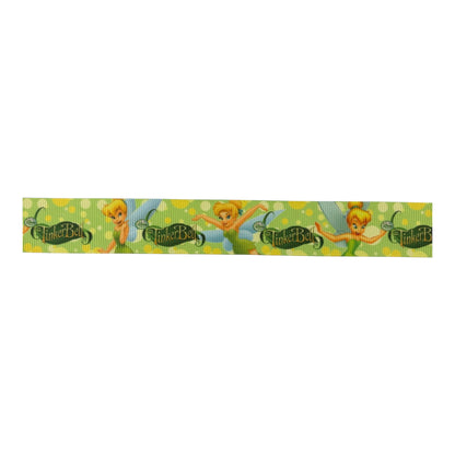 25mm Green Tinkerbell Grosgrain Ribbon (Price per 25cm)