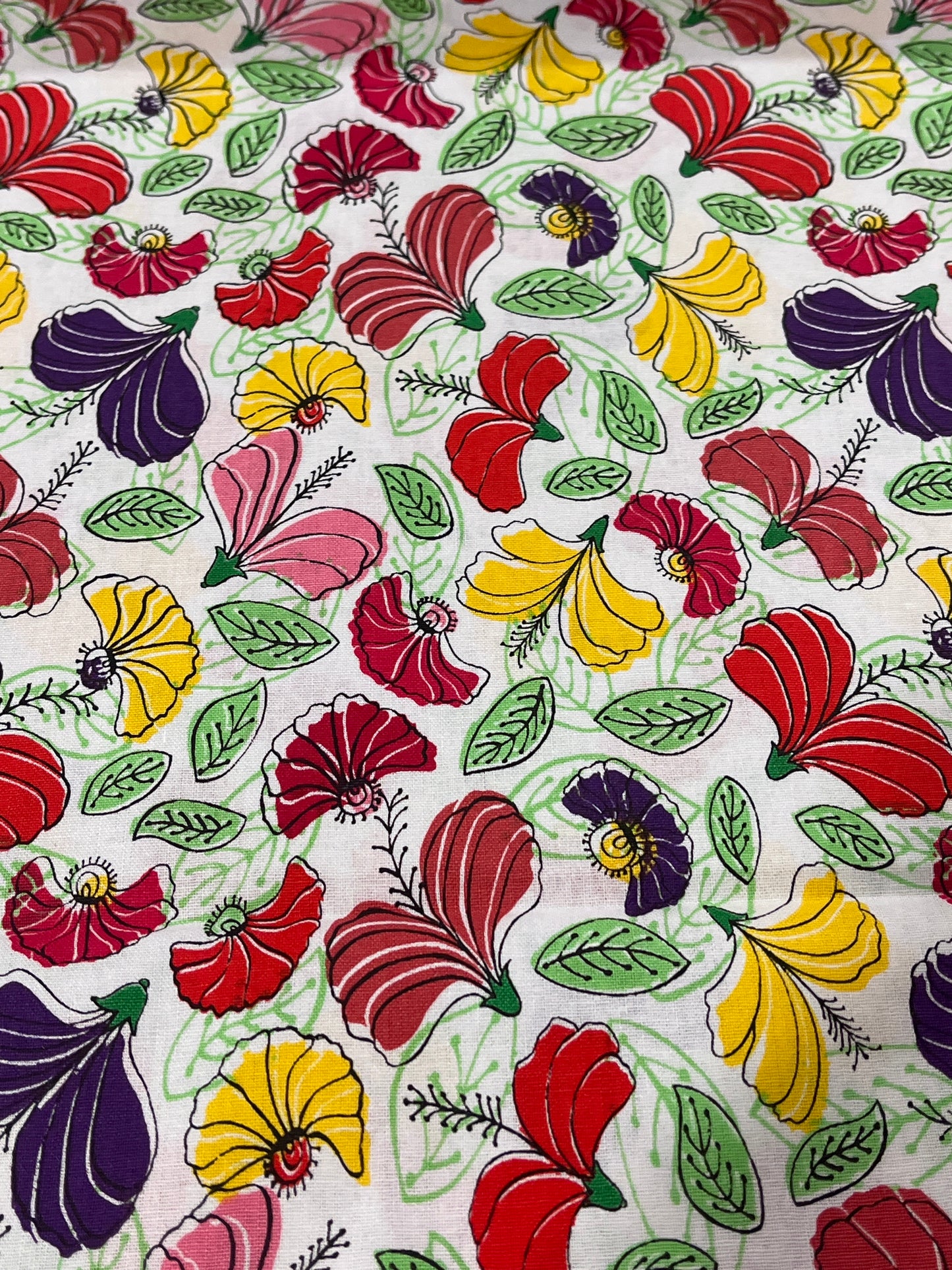 Paradise Flowers Cotton Fabric (Price Per 25cm)