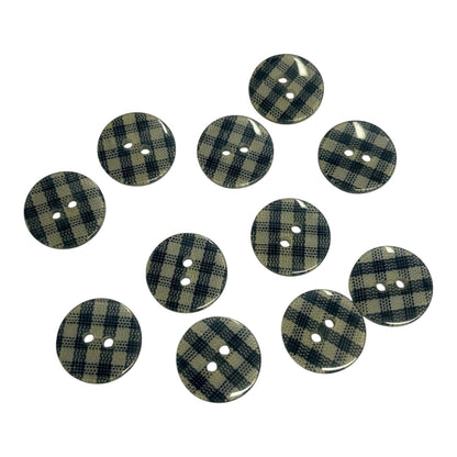 Black Check 2 Hole Buttons (3 Sizes)
