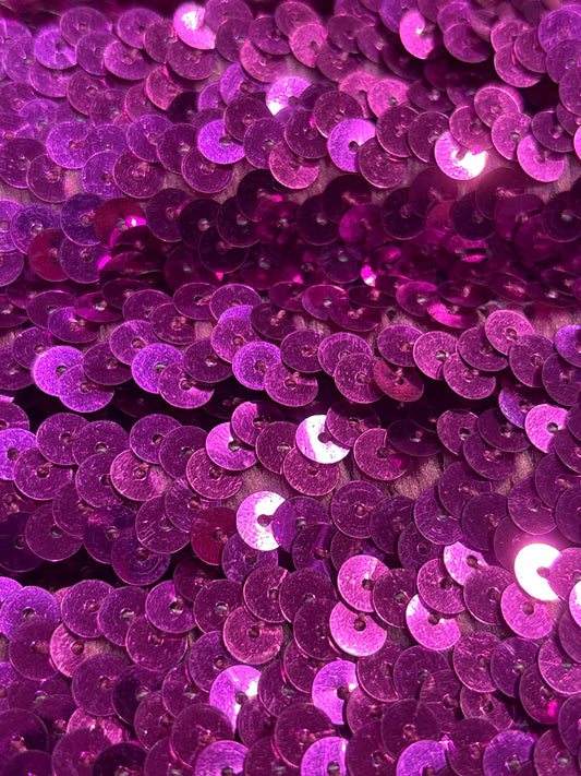 19mm Sequin Stretch - Cerise (Price per 25cm)