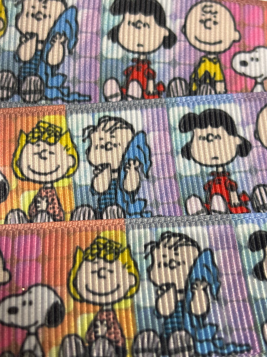 25mm Grossgrain Snoopy & Friends Ribbon (Price per 25cm)