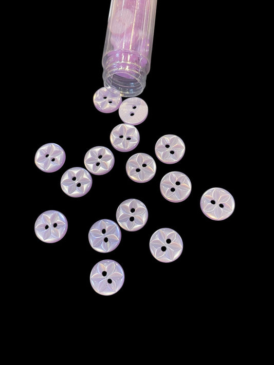 11mm Lilac Star 2 Hole Button