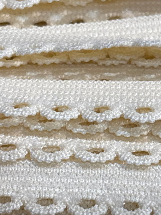 11mm Cream Picot Edge Underwear Elastic (Price per 25cm)
