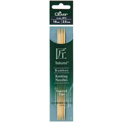 Clover Takumi Bamboo Double-Pointed Needles (16cm)
