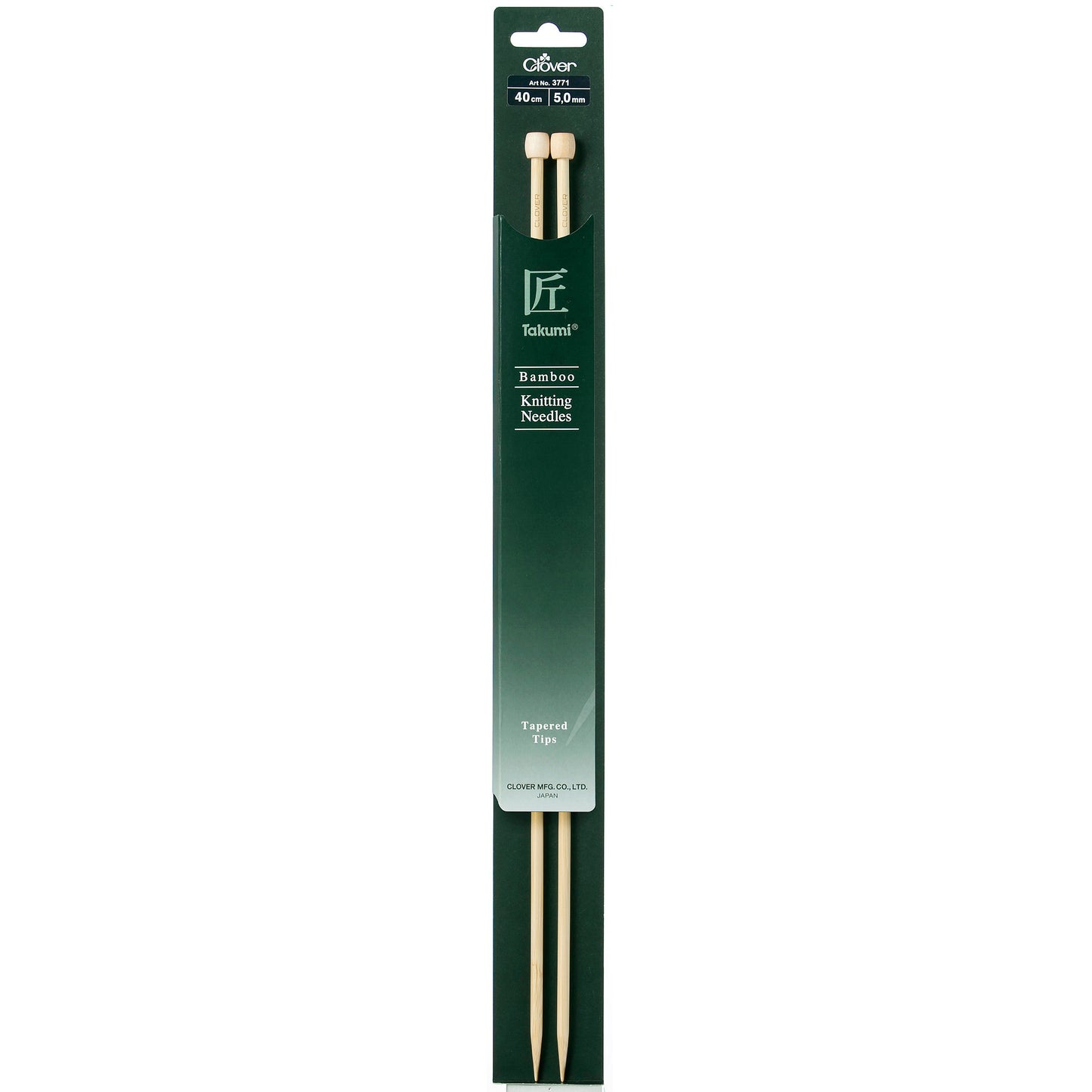 Clover Knitting Pins: Single-Ended: Takumi Bamboo: 40cm x 5.00mm