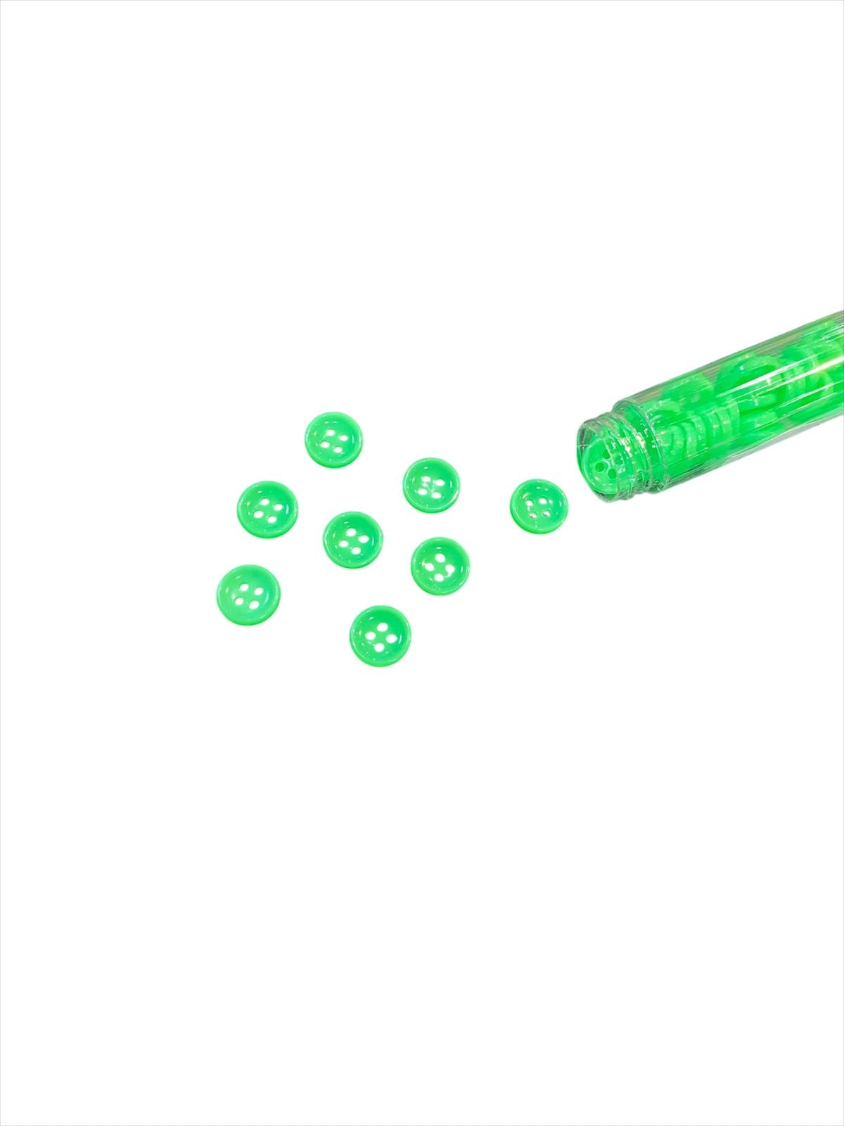 11mm Neon Green 4 Hole Button