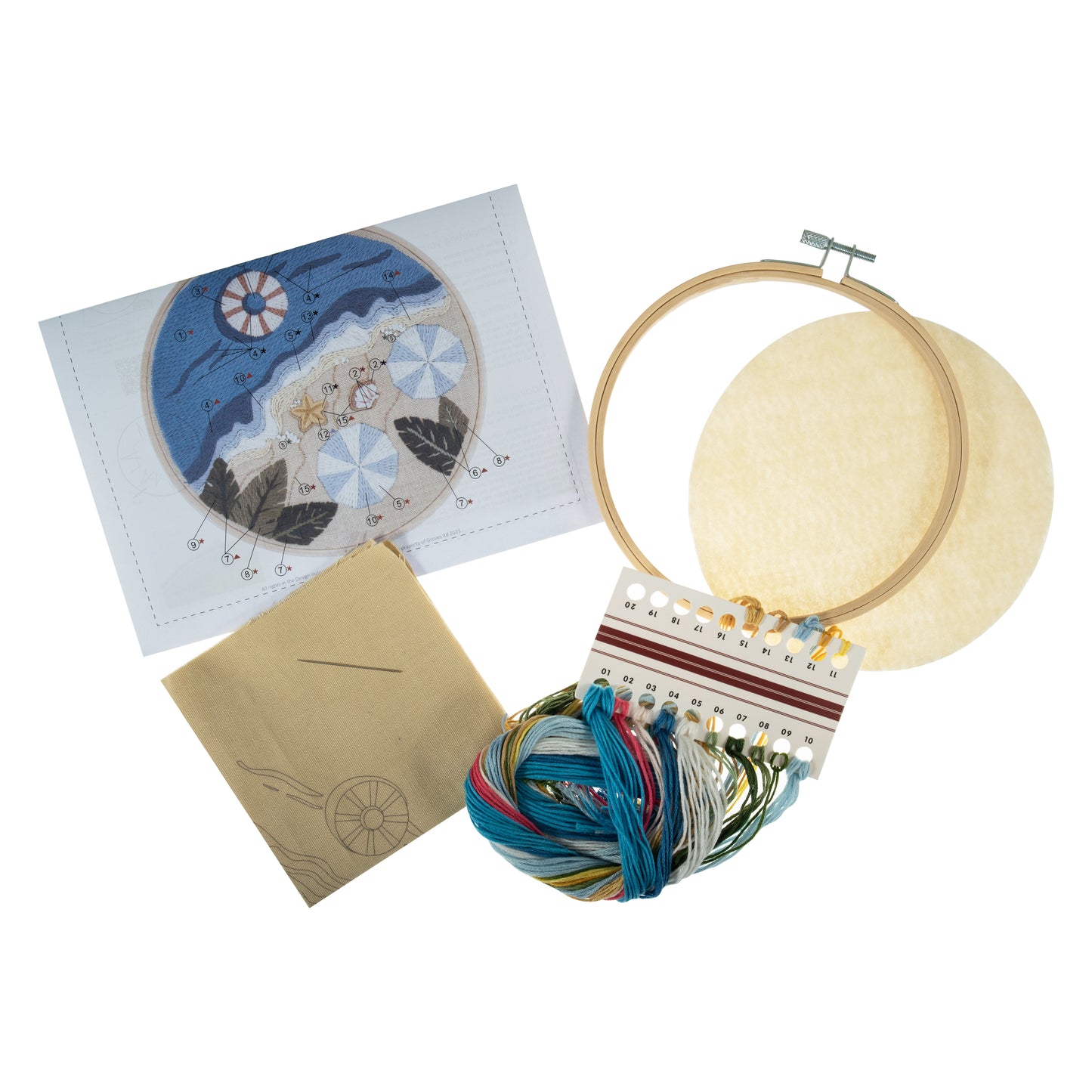 Trimits Beach Embroidery Hoop Kit