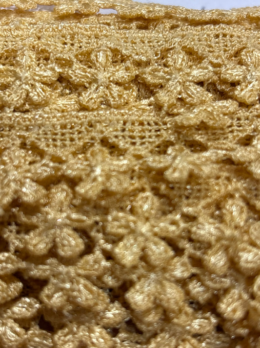 18mm Floral Guippure Lace - Gold (Price per 25cm)