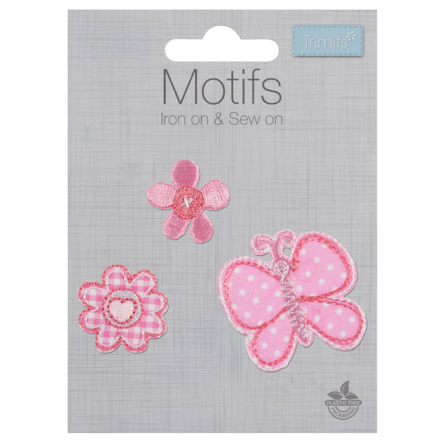 Trimits Pink Butterfly and Flowers Motif