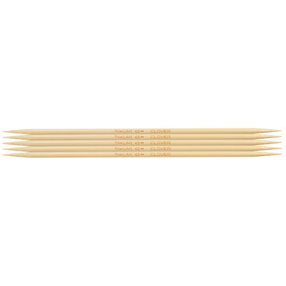 Clover Knitting Pins: Double-Ended: Set of 5: Takumi Bamboo: 20cm x 4.5mm