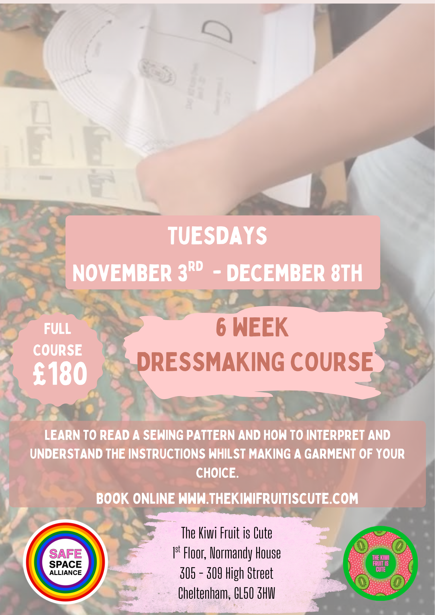 6 Week Dressmaking Course Tuesdays 6-8.30pm Starting 03/11/2026