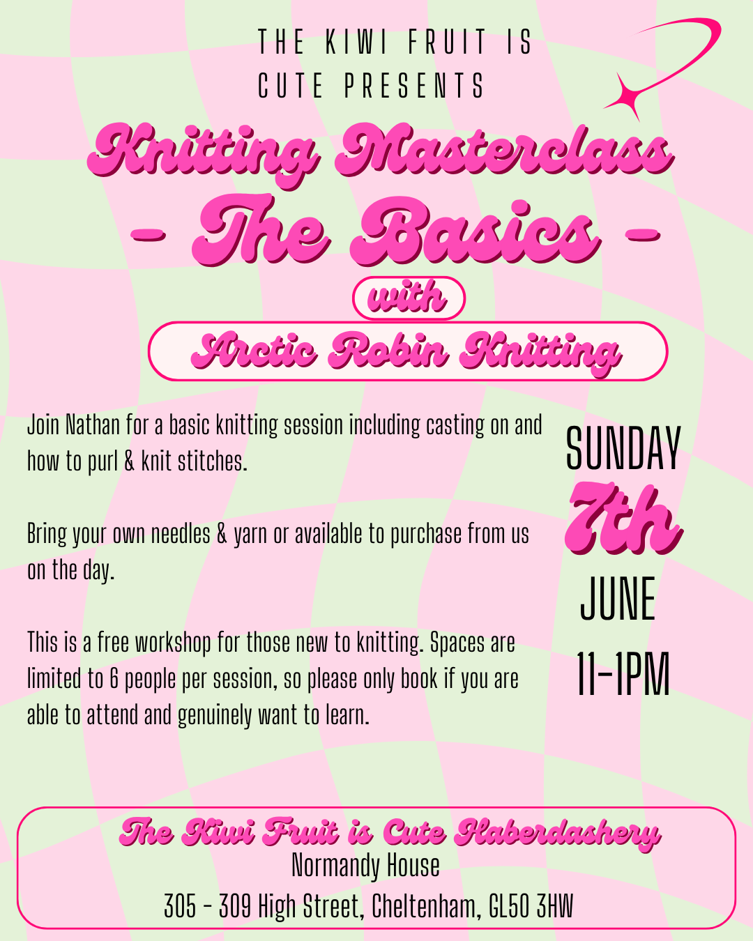 Free Basic Knitting Workshop 07/06/2026