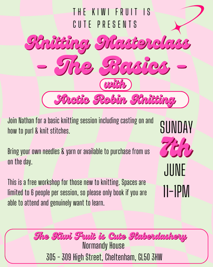 Free basic knitting workshop (£5 refundable booking deposit)