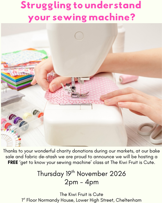 Free Get To Know Your Sewing Machine Class - 19/11/2026