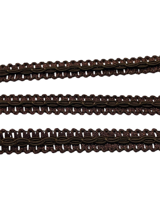 12mm Furnishing Braid - Dark Brown (Price per 25cm)