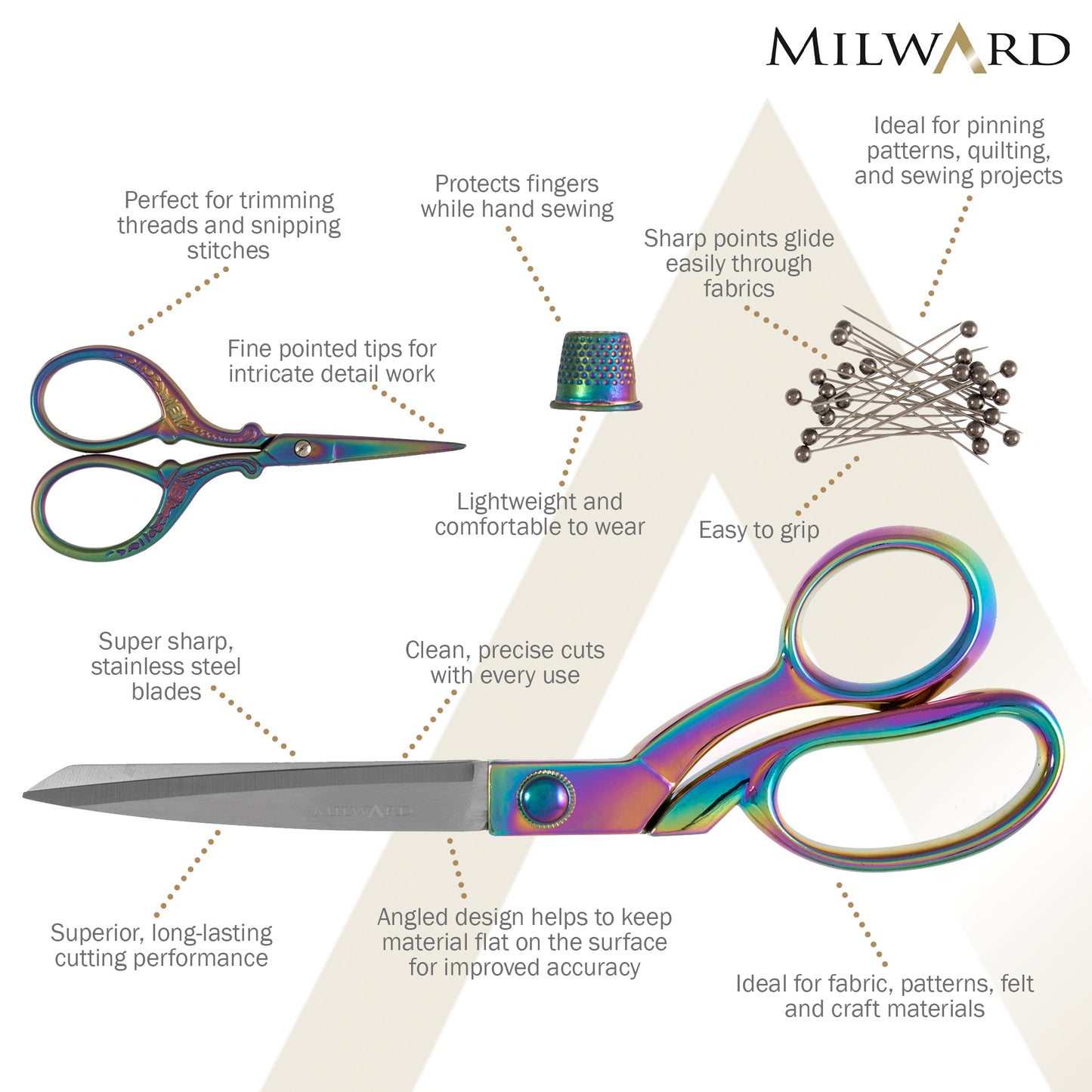 Milward Dressmaking Rainbow Scissor Gift Set