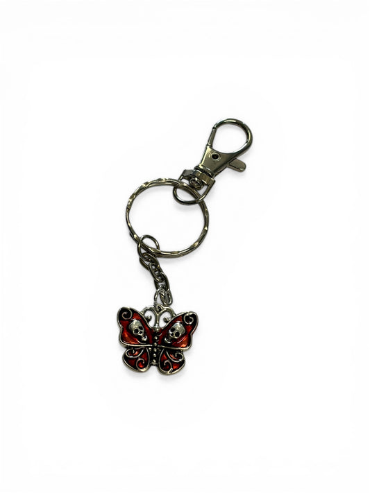 Rosie’s Crafts Skull Butterfly Enamel Keyring