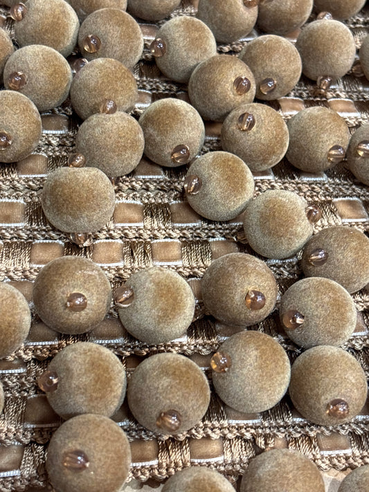 50mm Bobble Trim - Coffee (Price per 25cm)