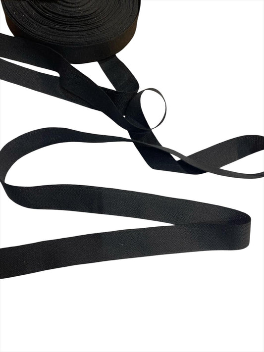 19mm Cotton Tape - Black (Price per 25cm)