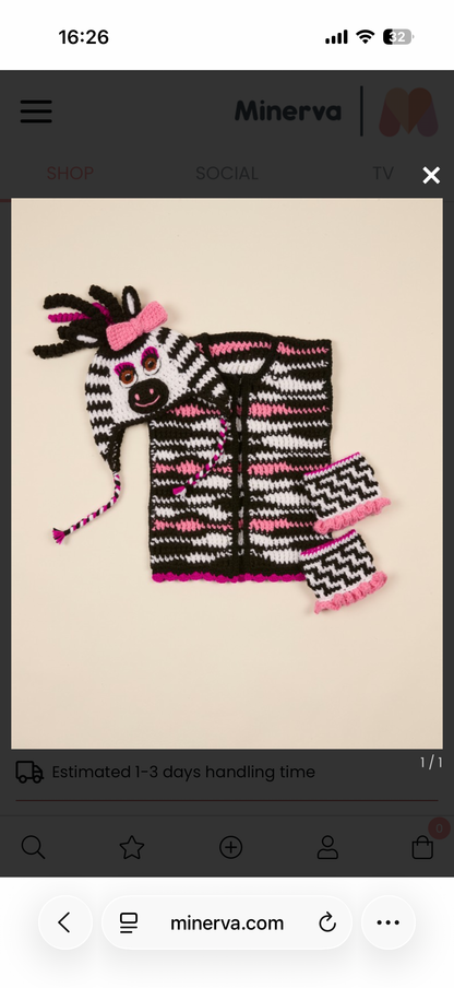 Sirdar Hayfield Zebra Outfit Dk and Chunky Crochet Pattern 2642