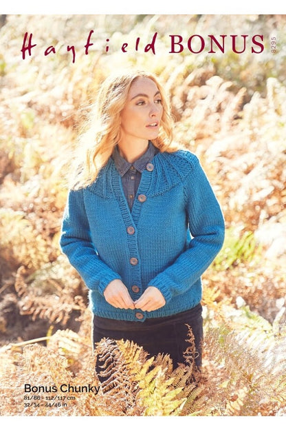 Hayfield Bonus Ladies Cardigan Chunky Knitting Pattern 8295