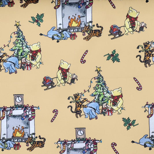 Winnie Christmas Day 100% Cotton Fabric (Price per 25cm)