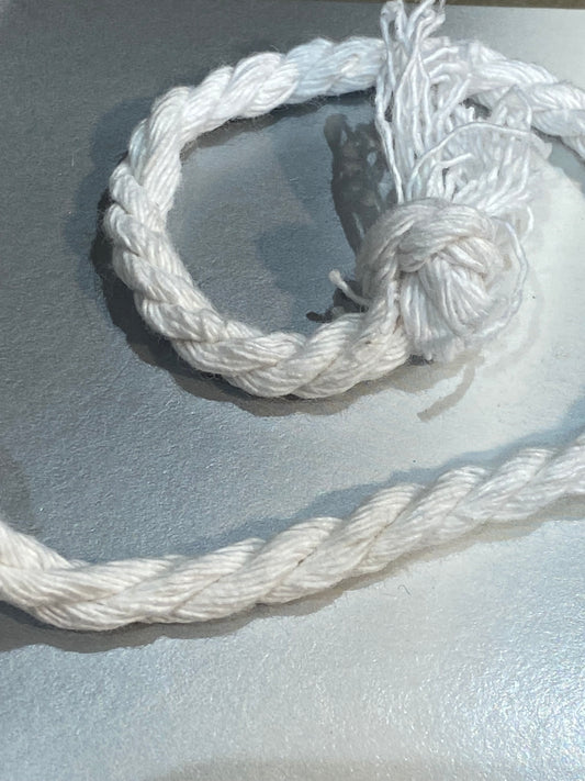 6mm Bleached Cotton Piping Cord (Price per 25cm)