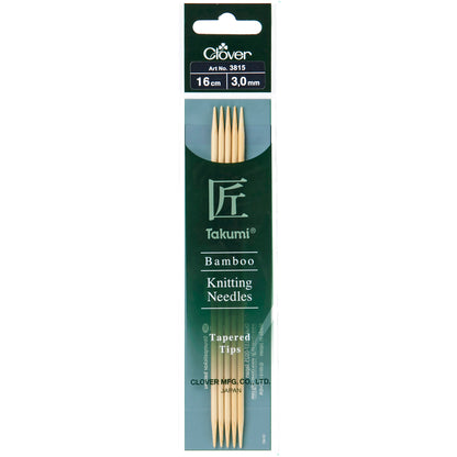Clover Takumi Bamboo Double-Pointed Needles (16cm)