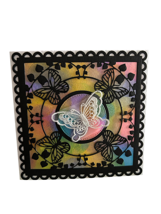 Rosie’s Crafts Rainbow Butterfly Handmade Greetings Card