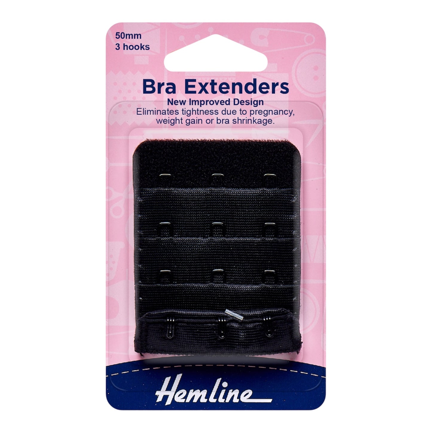 Hemline 50mm Black Bra Extender