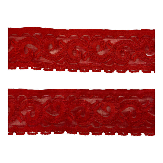 37mm Burnt Orange Stretch Lace (Priced per 25cm)