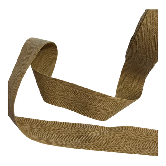 30mm Camel Cotton Herringbone Tape (Price per 25cm)