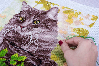 Trimits Counted Cross Stitch Kit Large Cat