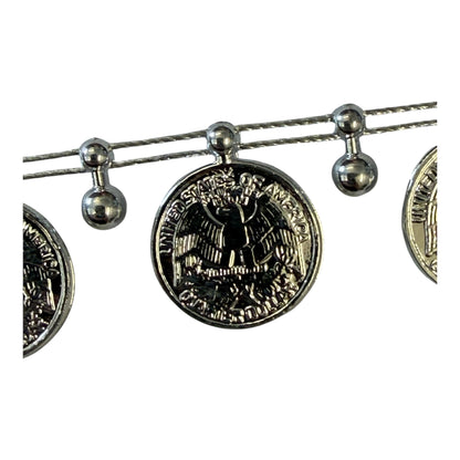 19mm Silver Coin Trim (Priced per 25cm)