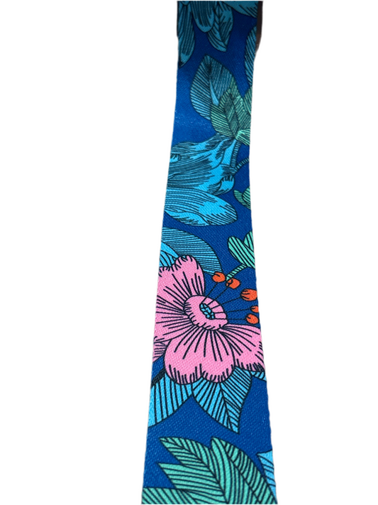 38mm Blue Flower Webbing (Price per Metre)