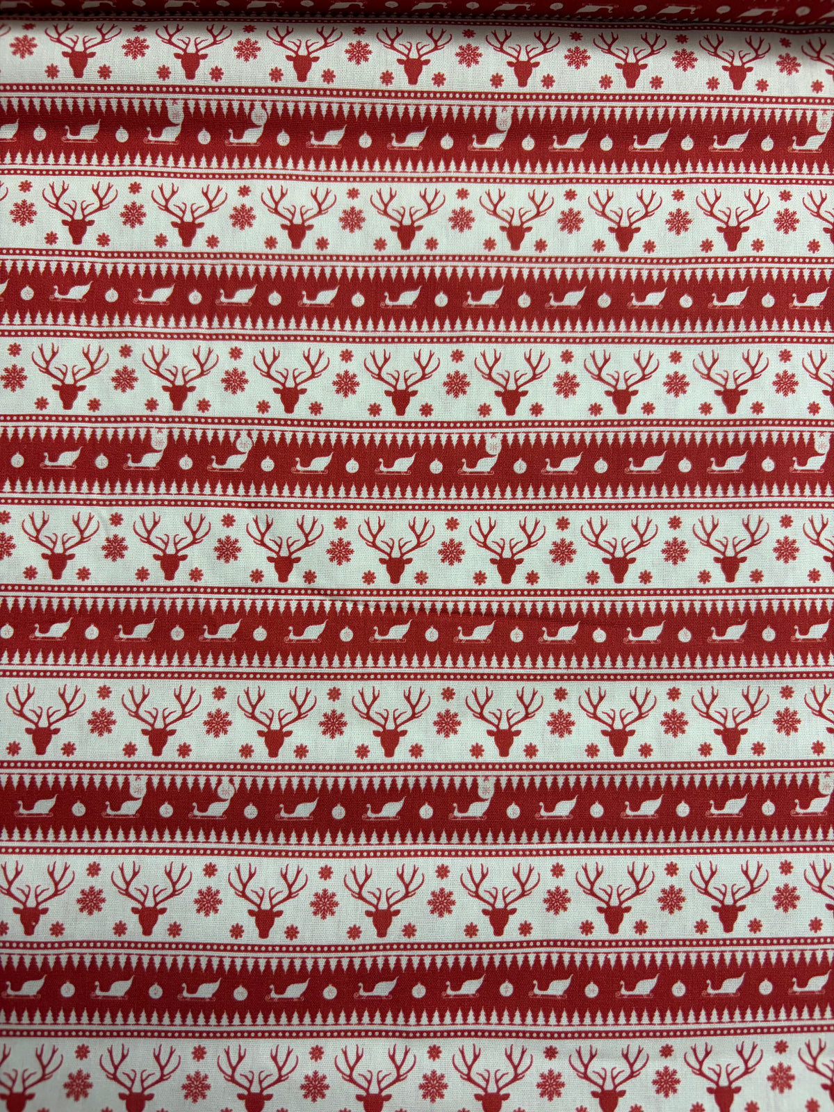Scandi Christmas Stags 100% Cotton (Priced per 25cm)