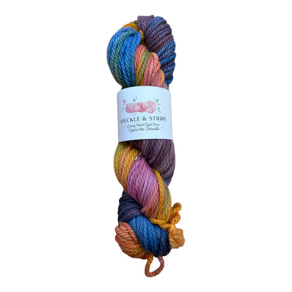 Speckle and Stripe Luxury Hand Dyed Chunky Yarn 100g