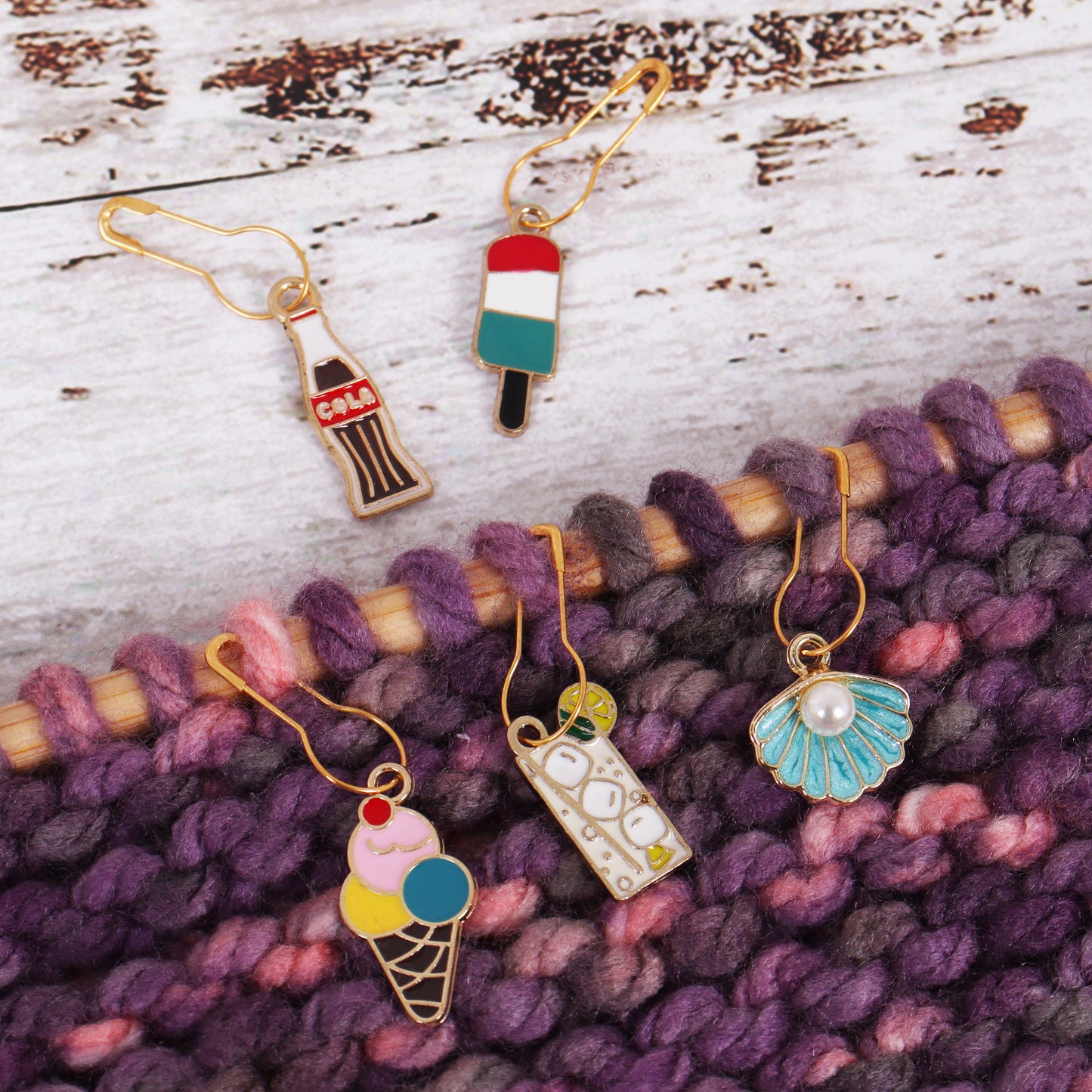 5 Metal Charm Stitch Markers (5 designs available)
