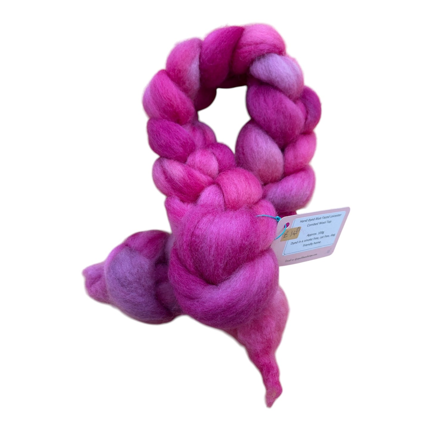 Speckle and Stripe Luxury Hand Dyed Combed Wool Top  approx 100g