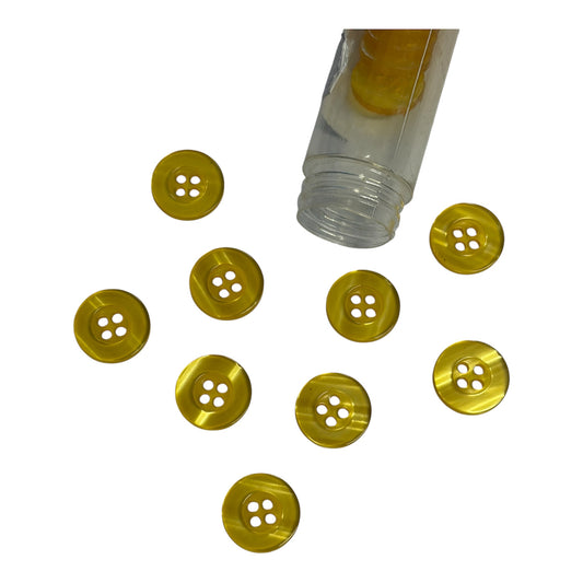 15mm Opalescent Round Dipped 4 Hole Button (Various Colours)