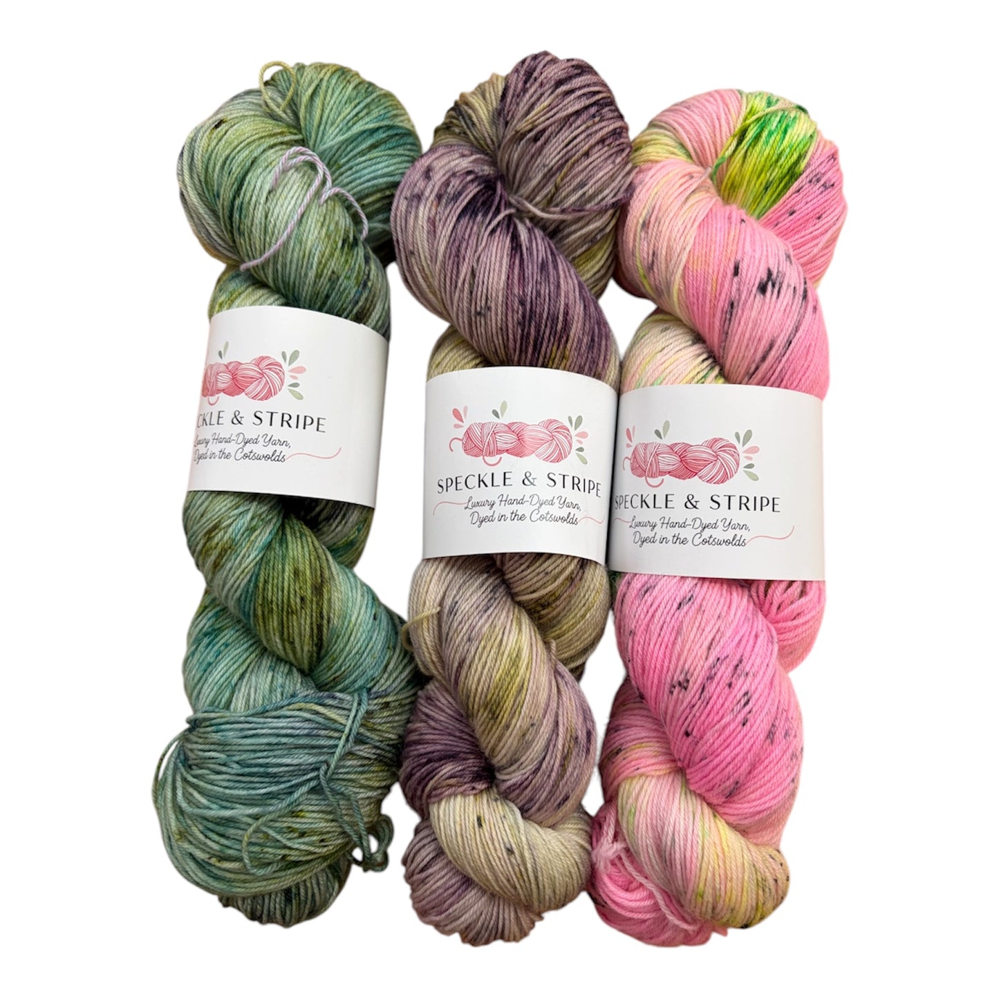 Speckle and Stripe Luxury Hand Dyed 4-ply Platinum Sock Yarn