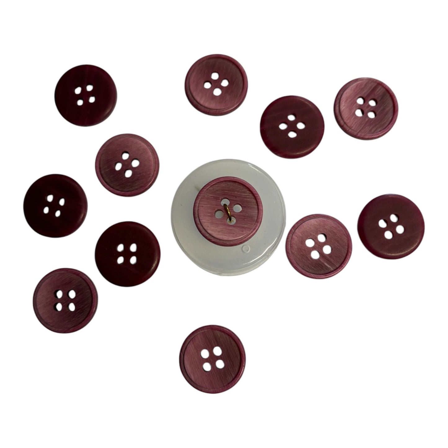 18mm Brushed Wine Sloped 4 Hole Button